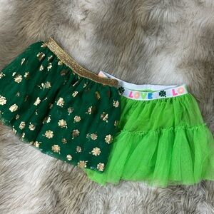Girls St. Patrick’s Day Tutu Skirt Bundle Shamrock Green & Gold | Size 6–6X